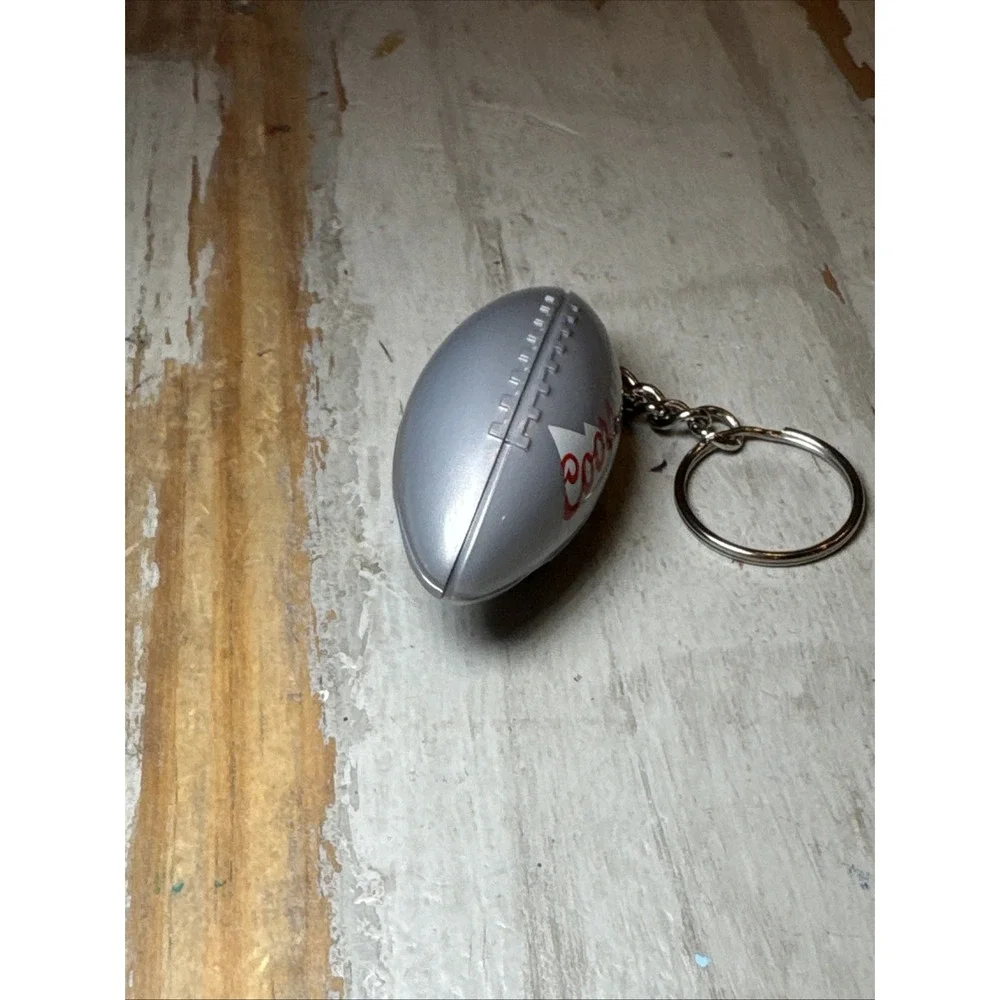 NEW Grey Coors Light Football Shaped Bottle Opener Keychain Logo